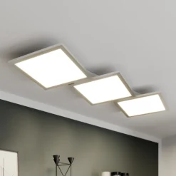 Lucande LED plafondlamp Ilira, 3-lamps, zilver, CCT, dimbaar