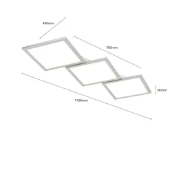 Lucande LED plafondlamp Ilira, 3-lamps, zilver, CCT, dimbaar