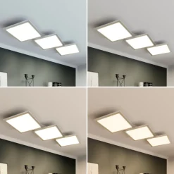 Lucande LED plafondlamp Ilira, 3-lamps, zilver, CCT, dimbaar