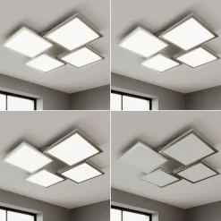 Lucande LED plafondlamp Ilira, 4-lamps, zilver, CCT, dimbaar