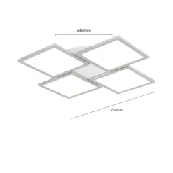 Lucande LED plafondlamp Ilira, 4-lamps, zilver, CCT, dimbaar