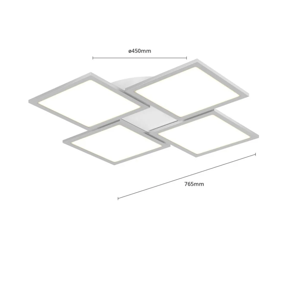 Lucande LED plafondlamp Ilira, 4-lamps, zilver, CCT, dimbaar