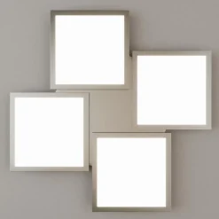 Lucande LED plafondlamp Ilira, 4-lamps, zilver, CCT, dimbaar