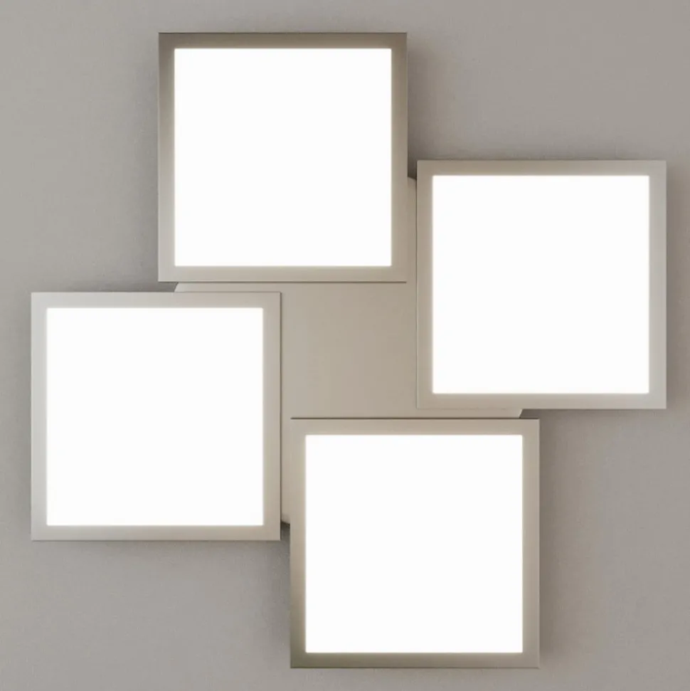 Lucande LED plafondlamp Ilira, 4-lamps, zilver, CCT, dimbaar