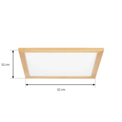 Lucande LED plafondlamp Joren, 52 cm, hout, CCT, afstandsbediening