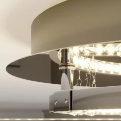 Lucande LED plafondlamp Keely, chroomkleurig, kristal, 45 cm