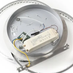 Lucande LED plafondlamp Keely, chroomkleurig, kristal, 45 cm