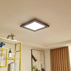 Lucande LED plafondlamp Leicy, nikkel 60 cm RGB kleurenstroom