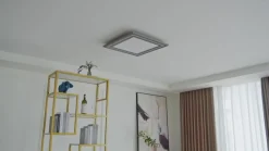 Lucande LED plafondlamp Leicy, nikkel 60 cm RGB kleurenstroom