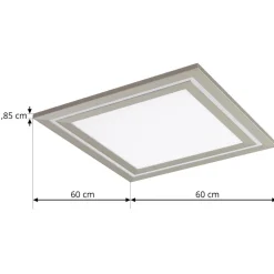 Lucande LED plafondlamp Leicy, nikkel 60 cm RGB kleurenstroom