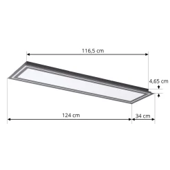 Lucande LED plafondlamp Leicy, zwart, 124 cm, RGB, CCT