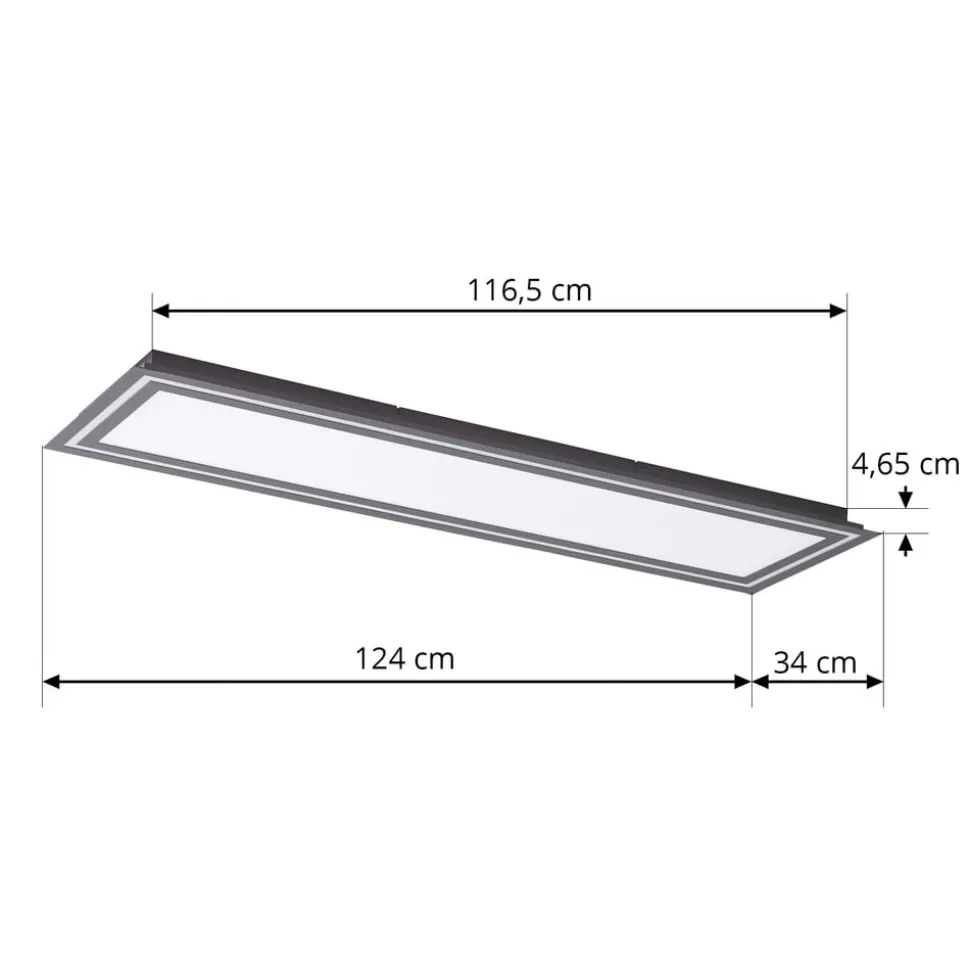 Lucande LED plafondlamp Leicy, zwart, 124 cm, RGB, CCT