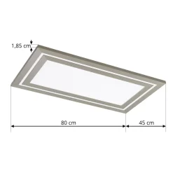 Lucande LED plafondlamp Leicy, nikkel, 80 cm, RGBIC, CCT
