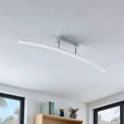 Lucande LED plafondlamp Lorian, 99 cm, chroom, metaal