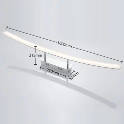 Lucande LED plafondlamp Lorian, 99 cm, chroom, metaal