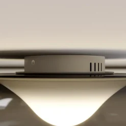 Lucande LED plafondlamp Mijo, Ø 43 cm, rookgrijs, glas