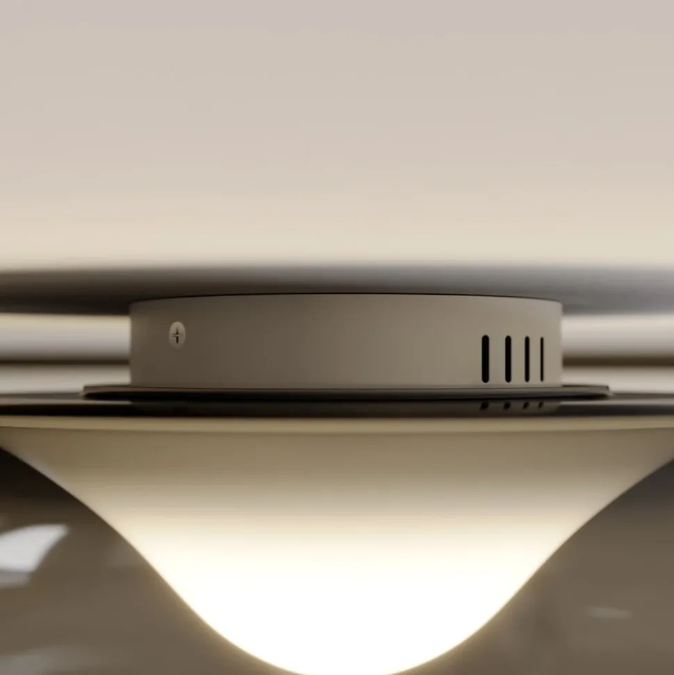 Lucande LED plafondlamp Mijo, Ø 43 cm, rookgrijs, glas