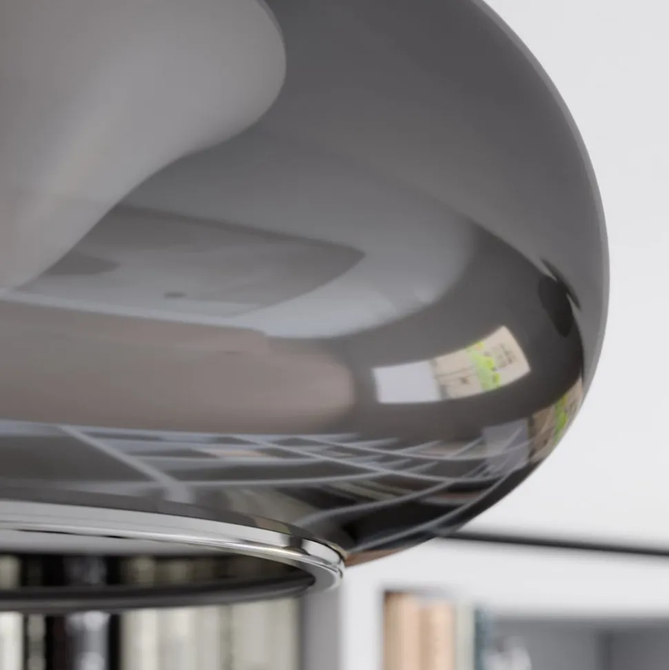 Lucande LED plafondlamp Mijo, Ø 43 cm, rookgrijs, glas