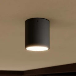 Lucande LED plafondlamp Meret, rond, antraciet, metaal