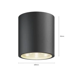 Lucande LED plafondlamp Meret, rond, antraciet, metaal