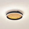 Lucande LED plafondlamp Menulis, zwart/goud, PC, Ø 30 cm