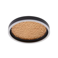 Lucande LED plafondlamp Menulis, zwart/goud, PC, Ø 30 cm