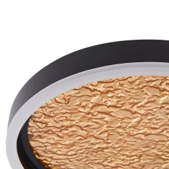 Lucande LED plafondlamp Menulis, zwart/goud, PC, Ø 30 cm