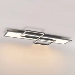 Lucande LED plafondlamp Narumi, CCT, 110cm, zwart, aluminium