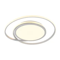 Lucande LED plafondlamp Noud, 65 cm, zilver, metaal, CCT