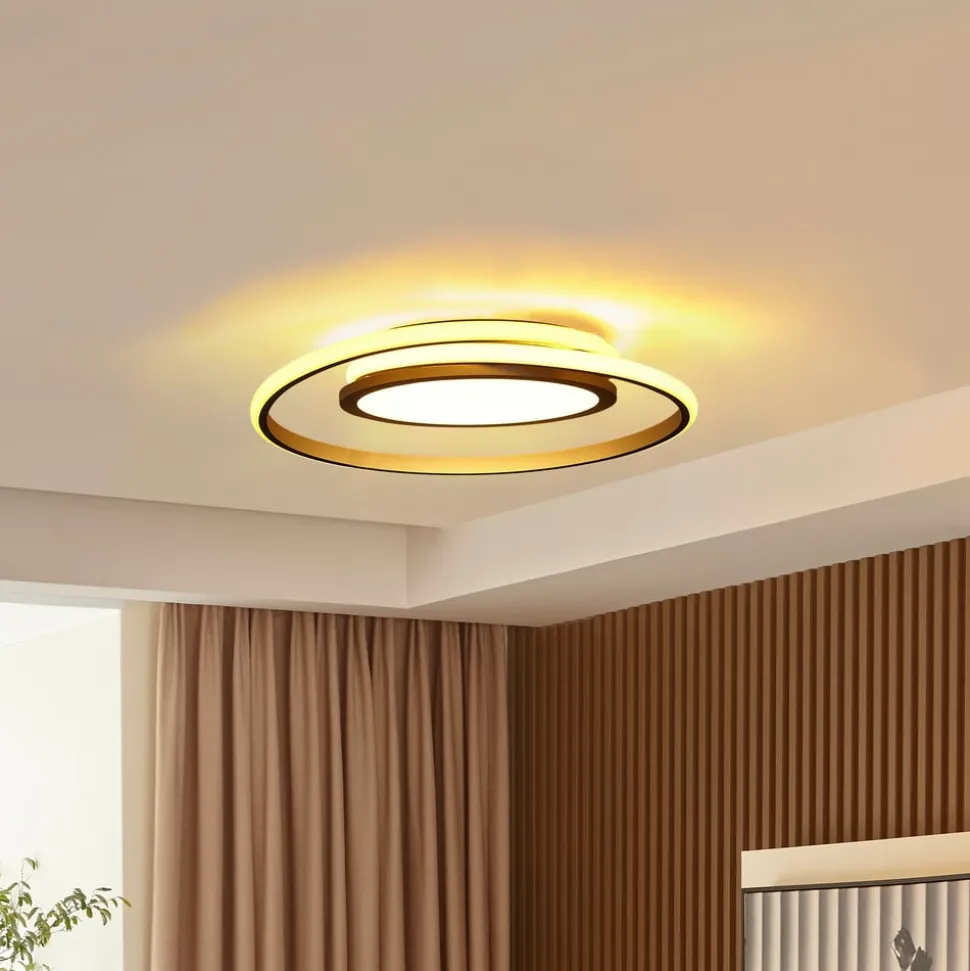 Lucande LED plafondlamp Noud, 49 cm, zilver, aluminium, dimbaar