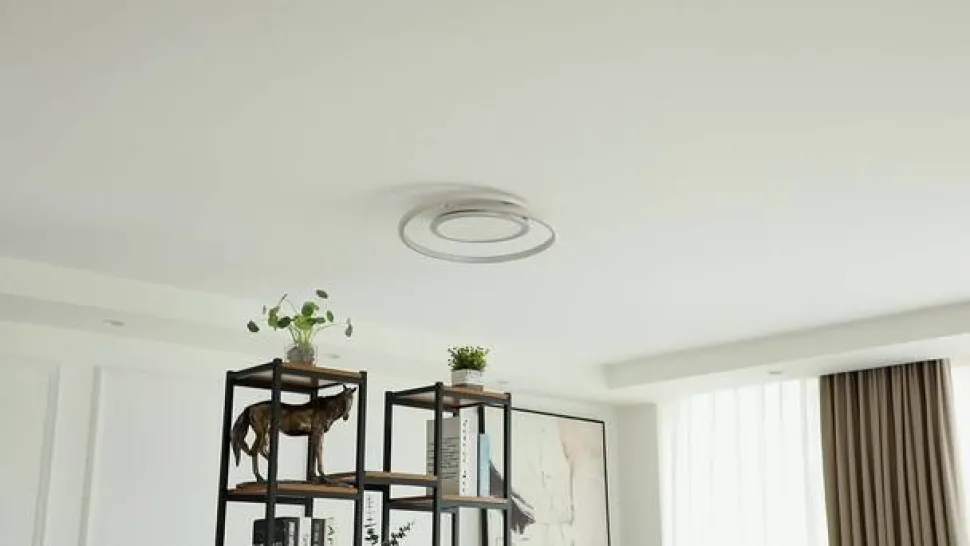 Lucande LED plafondlamp Noud, 49 cm, zilver, aluminium, dimbaar