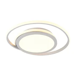 Lucande LED plafondlamp Noud, 49 cm, zilver, aluminium, dimbaar