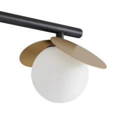 Lucande LED plafondlamp Pallo, 4-lamps, zwart/goud, glas