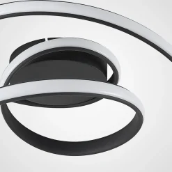 Lucande LED plafondlamp Sakina, zwart, metaal, Ø 48cm