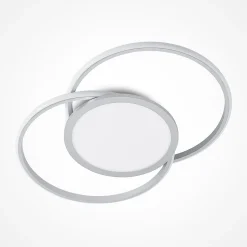 Lucande LED plafondlamp Senne, 63 cm, zilver, aluminium