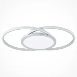 Lucande LED plafondlamp Senne, 63 cm, zilver, aluminium