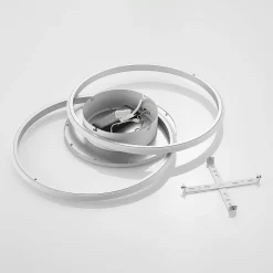 Lucande LED plafondlamp Senne, 63 cm, zilver, aluminium