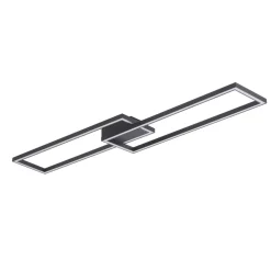 Lucande LED plafondlamp Tjado, 120 cm lang, zwart, metaal