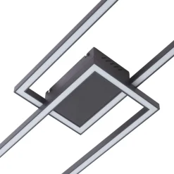 Lucande LED plafondlamp Tjado, 120 cm lang, zwart, metaal