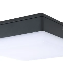 Lucande LED plafondlamp Thilo, 16cm, antraciet, sensor, IP54