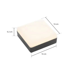 Lucande LED plafondlamp Thilo, 16cm, antraciet, sensor, IP54