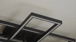 Lucande LED plafondlamp Tjado, 94 cm lang, zwart, metaal