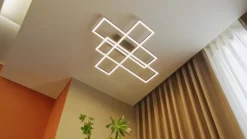 Lucande LED plafondlamp Tjado, 94 cm lang, zwart, metaal