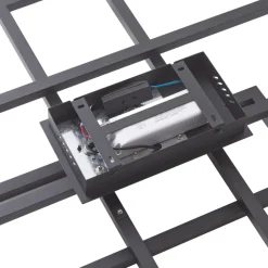 Lucande LED plafondlamp Tjado, 94 cm lang, zwart, metaal