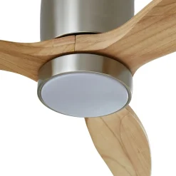 Lucande LED plafondventilator Faipari, nikkel, DC, stil, 132 cm