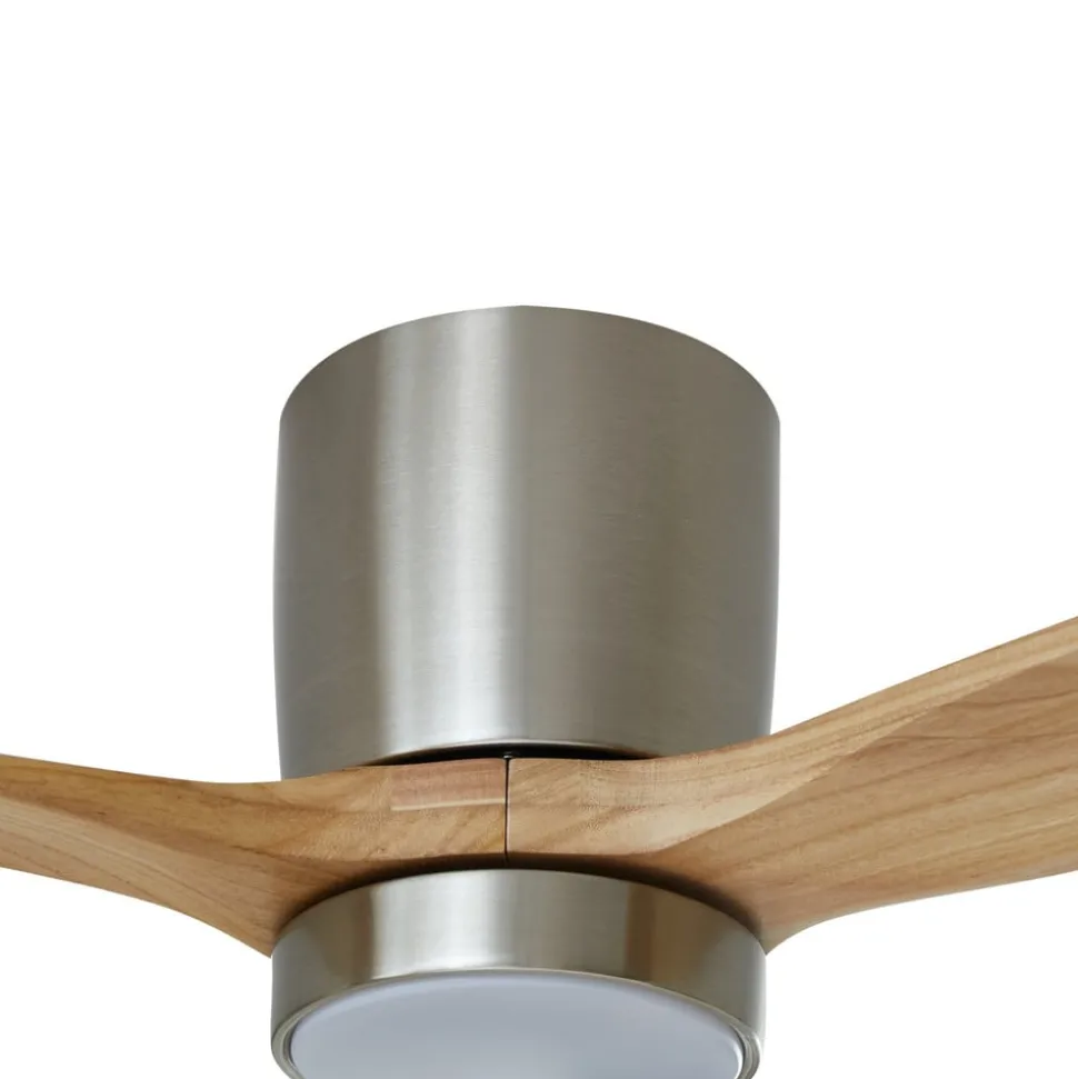 Lucande LED plafondventilator Faipari, nikkel, DC, stil, 132 cm