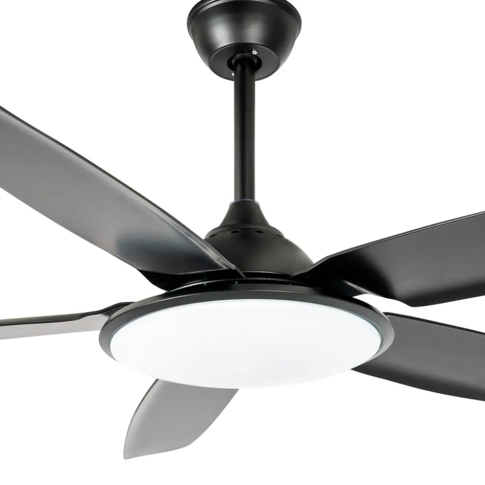 Lucande LED plafondventilator Divian, zwart, DC, stil, CCT