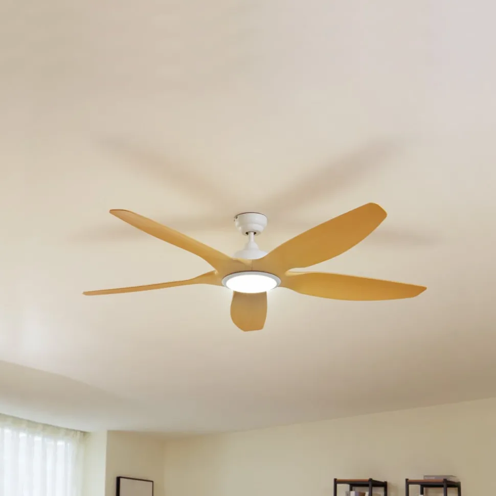 Lucande LED plafondventilator Omendo, wit, DC, stil, CCT