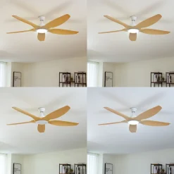 Lucande LED plafondventilator Omendo, wit, DC, stil, CCT