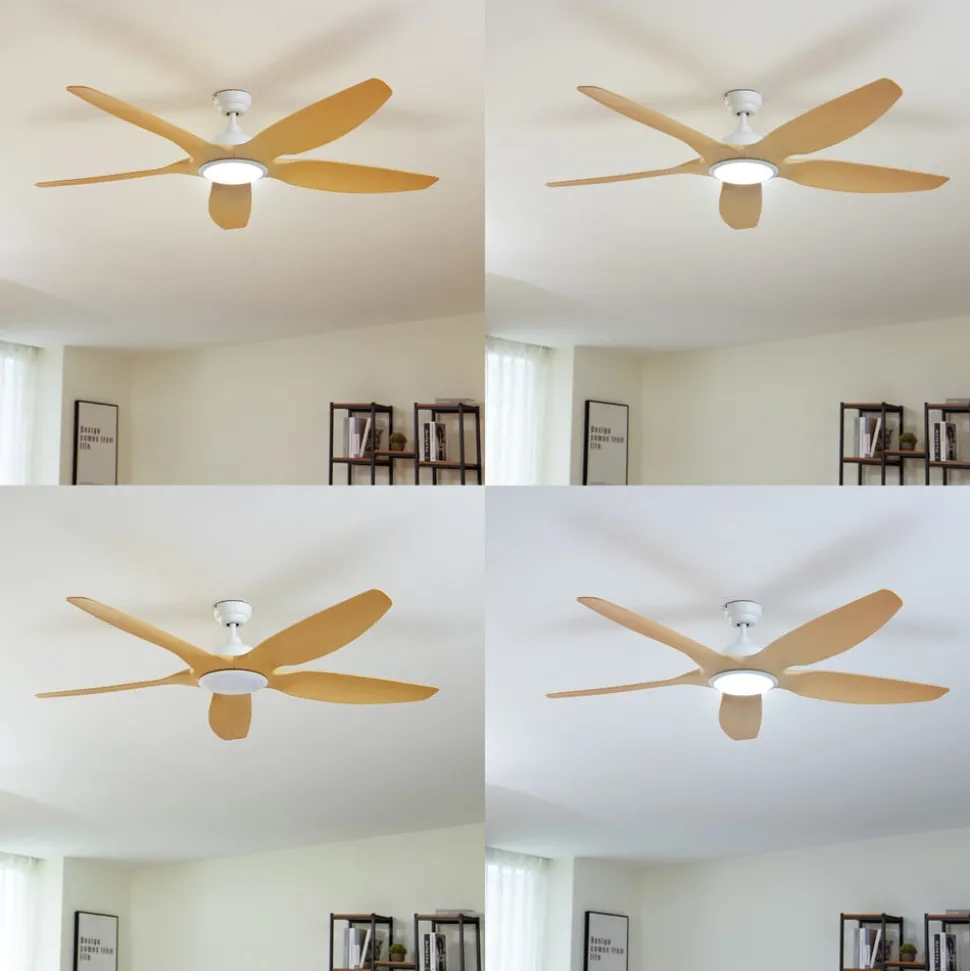 Lucande LED plafondventilator Omendo, wit, DC, stil, CCT